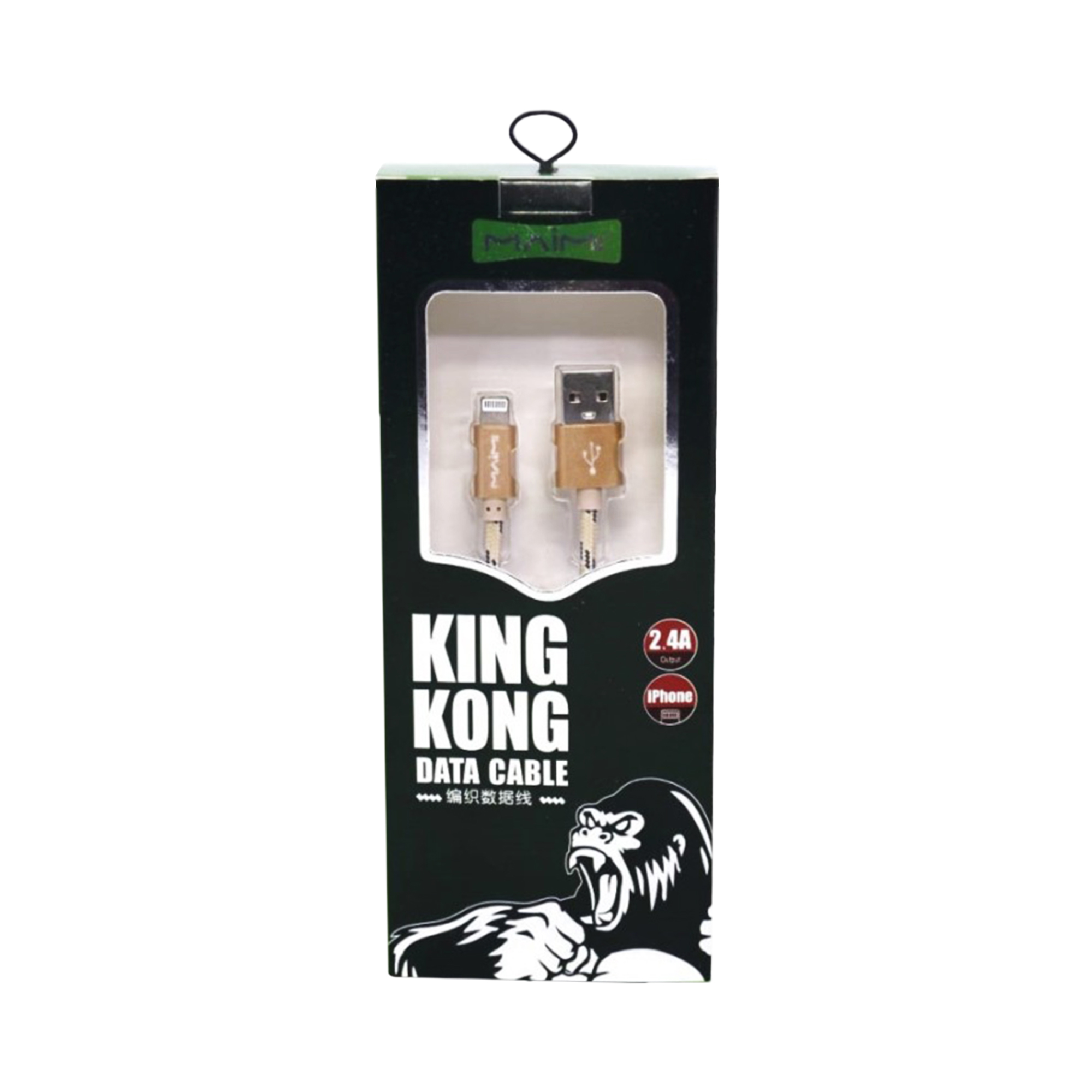 KABEL DATA MAIMI X24-KINGKONG-IOS-2M-GOLD/GREY- 2.4A CHARGING SPEED ORIGINAL